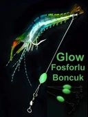 Eagenset Fosforlu Glow İğneli, Boncuklu Silikon Karides Yapay Yem Mavi - 1
