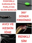 Eagenset Fosforlu Glow İğneli, Boncuklu Silikon Karides Yapay Yem Sarı - 9