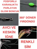 Eagenset Fosforlu Glow İğneli, Boncuklu Silikon Karides Yapay Yem Siyah - 9