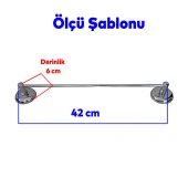 Metal Havluluk Krom Bez Havlu Asma Askısı Aparatı 42 cm Banyo Lavabo Vidalı Askılık Sağlam Askı - 1