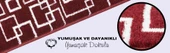 Glary Home GH40A-WDBE-GRY3 Kare Desenli Kaydırmaz Tabanlı 3'lü Merdiven Halısı - Beyaz/Koyu Bej - 6