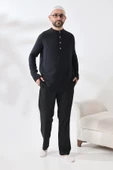 Erkek Gömlek Pantolon İkili Takım Hac Umre Kıyafeti Siyah - 4