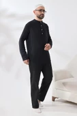 Erkek Gömlek Pantolon İkili Takım Hac Umre Kıyafeti Siyah - 3