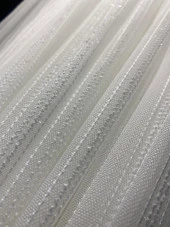MAKARNA 550 MODEL SİMLİ KIRIK BEYAZ RENK HAZIR DİKİLMİŞ PİLELİ TÜL PERDE 300*260 thumbnail 4