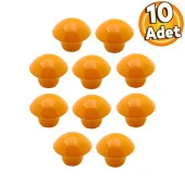 Mantar Düğme Mobilya Çekmece Çocuk Odası Dolap Dolabı Kulbu Kulpu Kulpları Turuncu Metal 10 Adet thumbnail 1