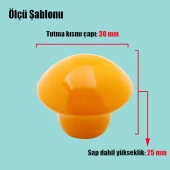 Mantar Düğme Mobilya Çekmece Çocuk Odası Dolap Dolabı Kulbu Kulpu Kulpları Turuncu Metal 10 Adet thumbnail 3