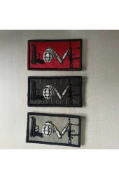 Silah-mermi-el Bombası Desenli Kırmızı-yeşil-haki Nakış Işleme Arma Patch Peç Kumaş - 1