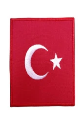 Nakış Türk Bayrak Nakış Işleme Arma Patch Peç - 1