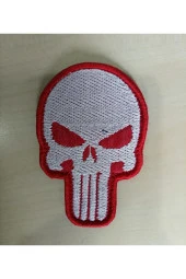 Kurukafa Beyaz Nakış Işleme Arma Patch Peç Kumaş - 1