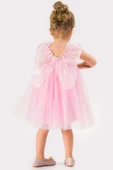 Kız Bebek Kız Çocuk Doğum Günü Parti Düğün Yazlık Elbise Tüllü Tütü Astarlı Bebek Takım Bebek Giyim - 3