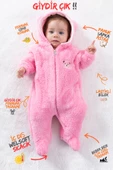 Welsoft Peluş Fermuarlı Kışlık Unisex Kız Erkek Bebek Uyku Tulumu Bebek Tulumu Çocuk Tulumu - 6