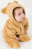 Welsoft Peluş Fermuarlı Kışlık Unisex Kız Erkek Bebek Uyku Tulumu Bebek Tulumu Çocuk Tulumu - 12