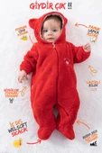 Welsoft Peluş Fermuarlı Kışlık Unisex Kız Erkek Bebek Uyku Tulumu Bebek Tulumu Çocuk Tulumu - 5