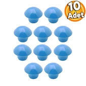 Mantar Düğme Mobilya Mutfak Çekmece Çocuk Odası Dolap Dolabı Kulbu Kulpu Kulpları Mavi Metal 10 Adet thumbnail 1