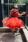 Yazlık Elbise Kısa Kollu Tüllü Tütü Astarlı Kız Çocuk Elbise Bebek Giyim Kız Bebek Elbise ELBKLP - 5