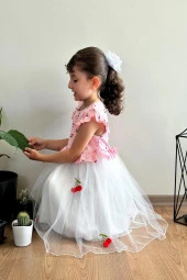 Yazlık Elbise Kısa Kollu Tüllü Tütü Astarlı Kız Çocuk Elbise Bebek Giyim Kız Bebek Elbise ELBKRZ - 5