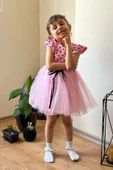 Yazlık Elbise Kısa Kollu Tüllü Tütü Astarlı Kız Çocuk Elbise Bebek Giyim Kız Bebek Elbise ELBKLP - 12