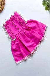 Yazlık Elbise Kısa Kollu Kız Çocuk Elbise Bebek Giyim Kız Bebek Elbise - 2