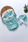 Kız Bebek Salopet Slopet Bandanalı Tulum Bebek Tulum TLMSLPS - 2