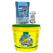 Bonisa Cichlid Algae 3 Kg Kova, Amore Veggie Garlic Pro 420gr, Lotus 100ml Spirulina Garlic Balık Yemi - 1