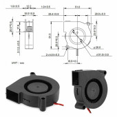 5015 12V DC Salyangoz Fan 2 Pin 3D Yazıcı Soğutma Fanı Santirfüj Havalandırma Klima Türbin Kuluçka - 8