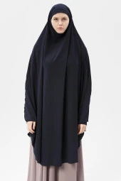 Kadın Tesettür Medine İpeği Çarşaf Üstü Peçeli Sufle Hijab thumbnail 10