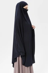 Kadın Tesettür Medine İpeği Çarşaf Üstü Peçeli Sufle Hijab thumbnail 11