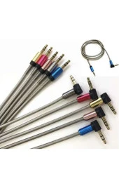 Caraks AUX Kablosu Metal Yaylı ve Muhafazalı 100 cm kaliteli metal üniversal aux kablosu - caraks - 2