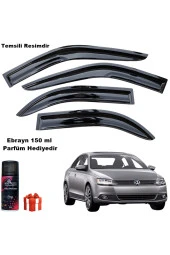Caraks Vw Jetta Mügen Cam Rüzgarlığı 2011-2020 Arası 4 Lü Takım Koku Hediyeli - 1