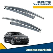 Caraks Hyundai Elantra Mügen Cam Rüzgarlığı Kromlu Rüzgarlık ( Paslanmaz Nikelajlı ) 2021 Sonrası YENİ ÜRÜN - 1