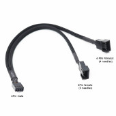 1 to 2 Çoğaltıcı 25cm Fan Uzatma Kablosu Y Tip 4 Pin 3 Pin Bilgisayar Kasa Anakart Ekran Kartı - 4