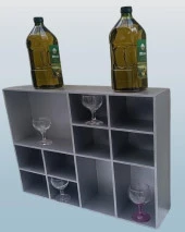 Hobi ADN Dekoratif 90352 Kupa Raf Model Ahşap MDF Gümüş Gri Renk El yapım - 4