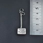 Thor Çekici Kolye Ucu - Antik Gümüş Kaplama - Kod:18 thumbnail 3