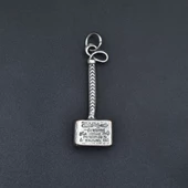 Thor Çekici Kolye Ucu - Antik Gümüş Kaplama - Kod:18 thumbnail 2