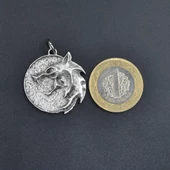 Witcher 3 Madalyon Kolye Ucu - Antik Gümüş Kaplama - Kod:15 thumbnail 4