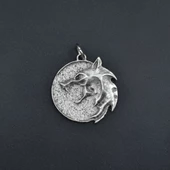 Witcher 3 Madalyon Kolye Ucu - Antik Gümüş Kaplama - Kod:15 thumbnail 2