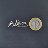 Mustafa Kemal Atatürk İmzalı Kolye Ucu - Antik Gümüş Kaplama - Kod:88 thumbnail 4