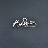 Mustafa Kemal Atatürk İmzalı Kolye Ucu - Antik Gümüş Kaplama - Kod:88 thumbnail 2