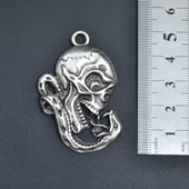 Yılan - Kuru Kafa - Venom Kolye Ucu - Antik Gümüş Kaplama - Kod:92 thumbnail 3