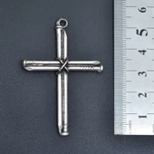 Çivili Haç Kolye Ucu - Antik Gümüş Kaplama - Kod:134 thumbnail 3