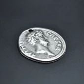 Roma Parası Sikke - Sezar Kolye Ucu - Antik Gümüş Kaplama - Kod:123 thumbnail 1