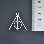 Harry Potter Ölüm Yadigarları Üçgen Kolye Ucu - Antik Gümüş Kaplama - Kod:169 - 3