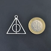 Harry Potter Ölüm Yadigarları Üçgen Kolye Ucu - Antik Gümüş Kaplama - Kod:169 - 4