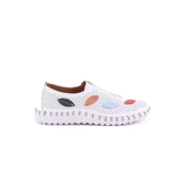 Venüs 2010720 Kadın Hakiki Deri Lastikli Yaprak Desen Casual Ayakkabı - 1