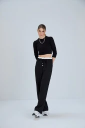 Kontrast Kemerli Keten Karışımlı Pantolon - 8