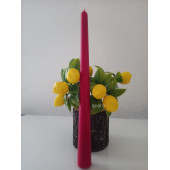 qosrix Kırmızı Şamdan Mumu 1. Kalite Doğal Kokulu Uzun Çubuk Konik Mum 1 Adet thumbnail 1