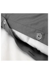 LUKTJASMIN Tek Kişilik Nevresim Seti Parlak Gri MeridyenDukkan 150x200/50x60 cm Parlak Kumaş - 4