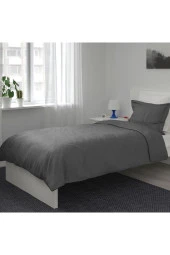 LUKTJASMIN Tek Kişilik Nevresim Seti Parlak Gri MeridyenDukkan 150x200/50x60 cm Parlak Kumaş - 5