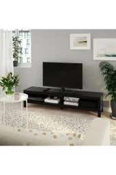 Tv Sehpası Lack 160 cm MeridyenDukkan 2 Raflı Tv Ünitesi, Televizyon Sehpası 160x35x36 cm Venge Renk - 1