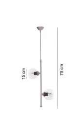 Umur Aydınlatma Minör 2'li Krom Boy Sarkıt Avize thumbnail 2